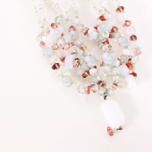 *White & Pink Gemstone Necklace - Picture 2 of 4